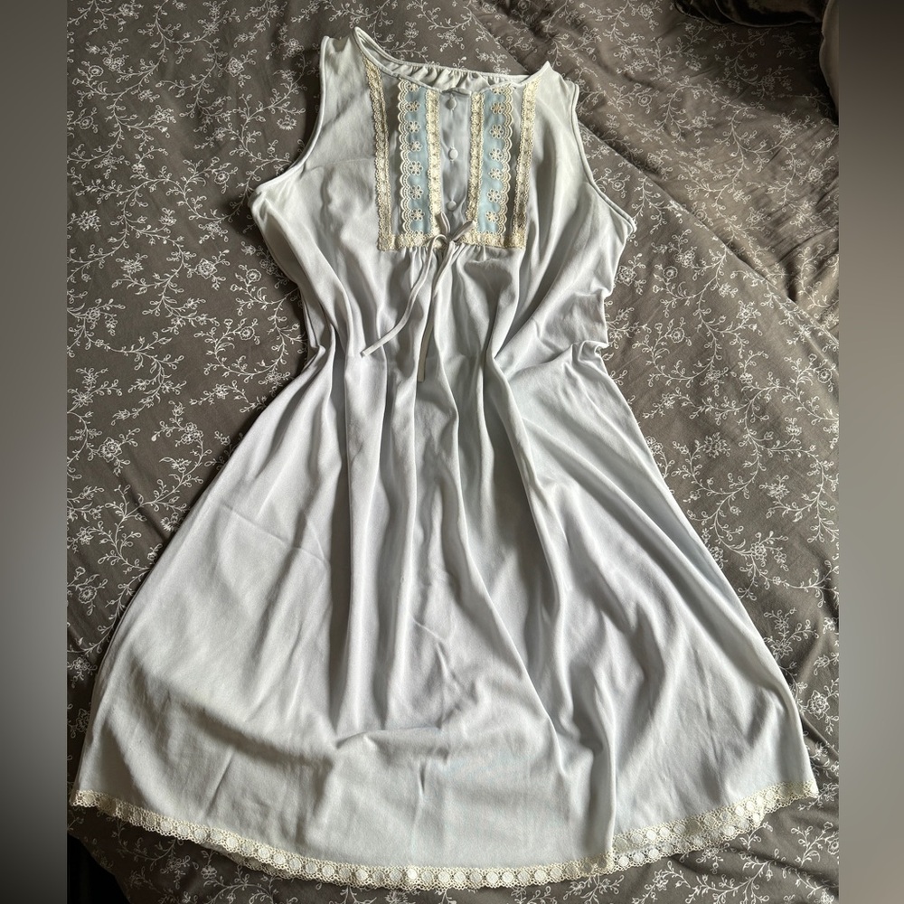 Sweet 1960s Coquette Blue Nightgown